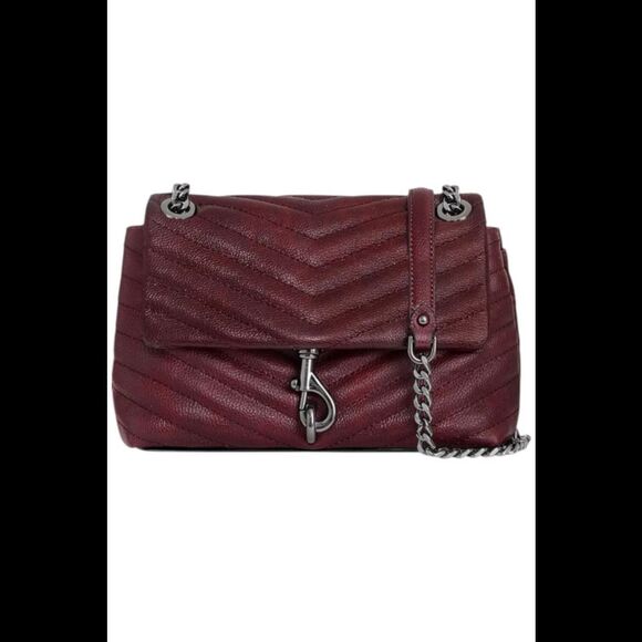 Rebecca Minkoff Edie Flap Leather Shoulder Bag Garnet